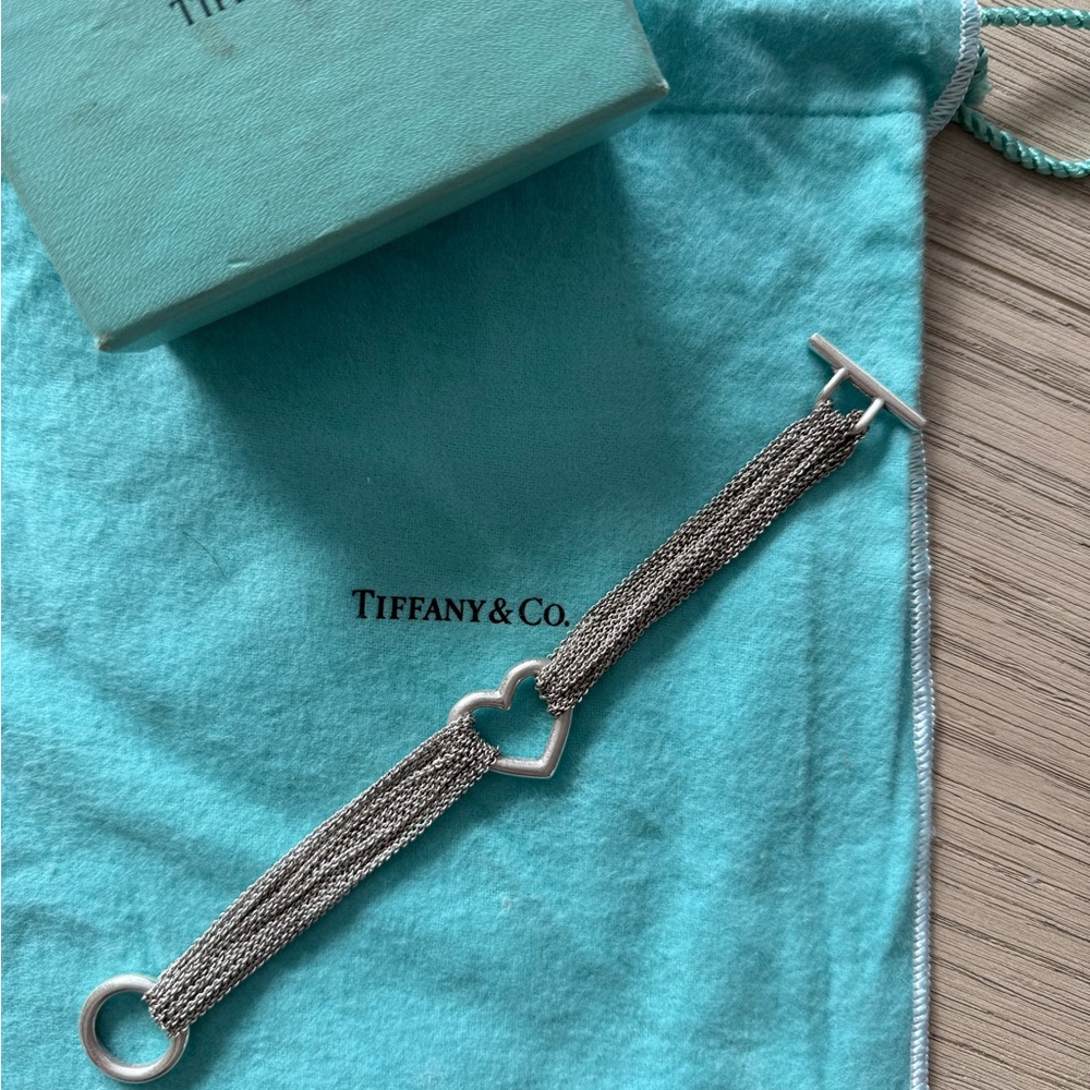 Tiffany & Co. Silver Heart Multi-Strand Bracelet